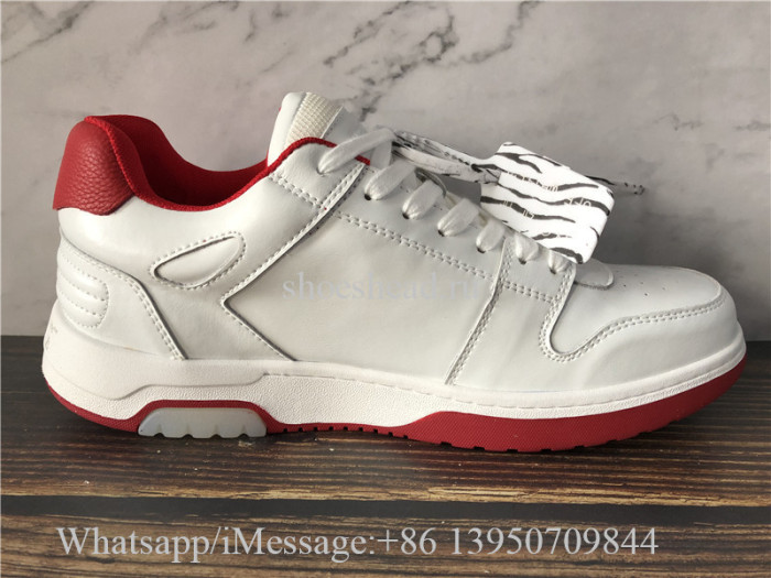 Off White White & Red Out Office Sneakers