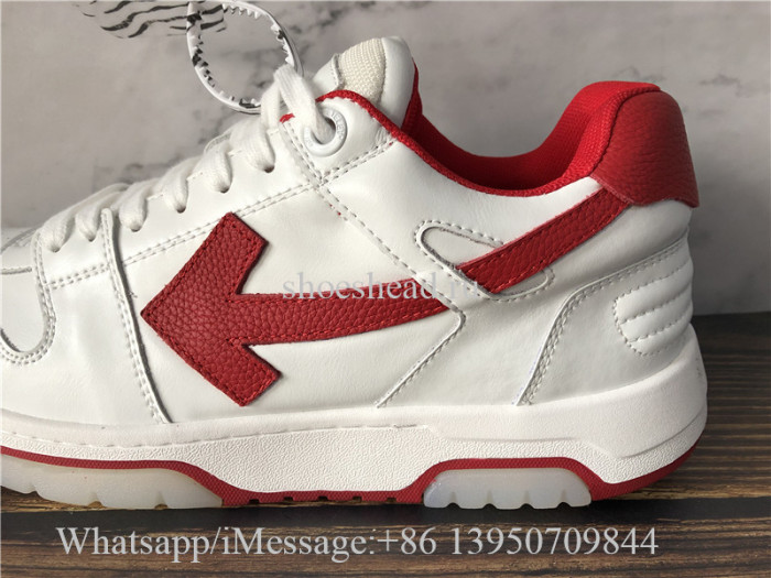 Off White White & Red Out Office Sneakers