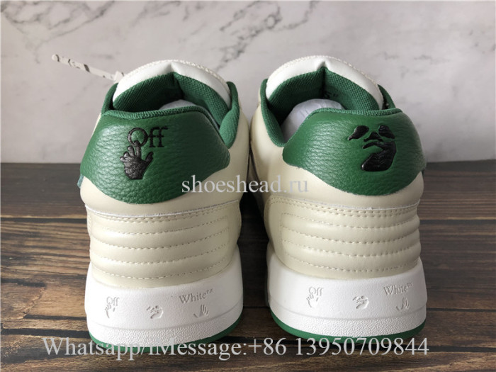 Off White White & Green Out Office Sneakers