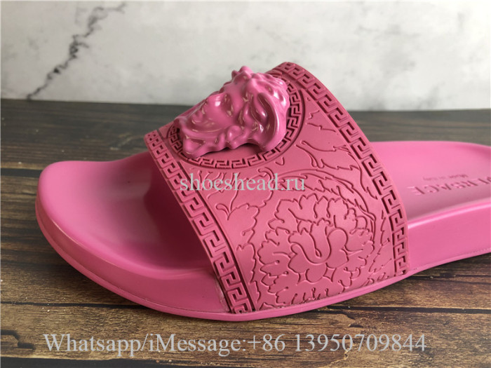 Versace Rubber Medusa Palazzo Slide Pink