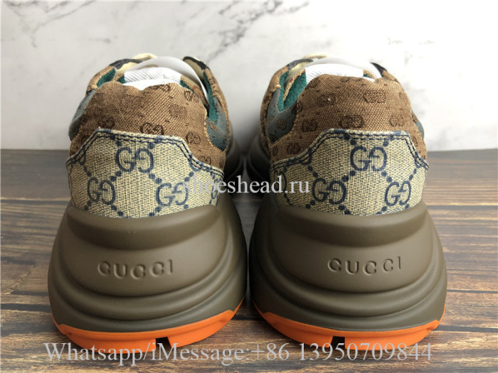 Super Quality Gucci GG Rhyton Vintage Brown Ebony Sneaker