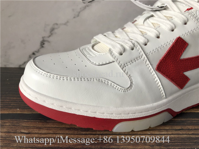 Off White White & Red Out Office Sneakers