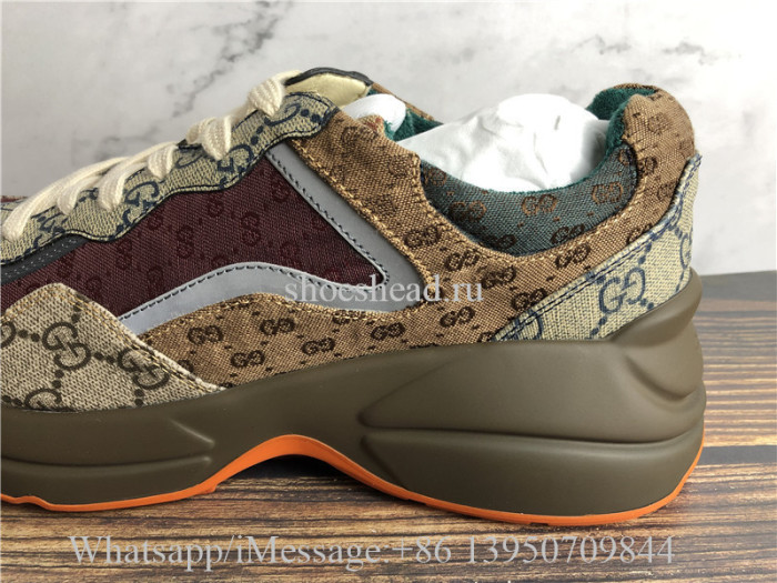 Super Quality Gucci GG Rhyton Vintage Brown Ebony Sneaker