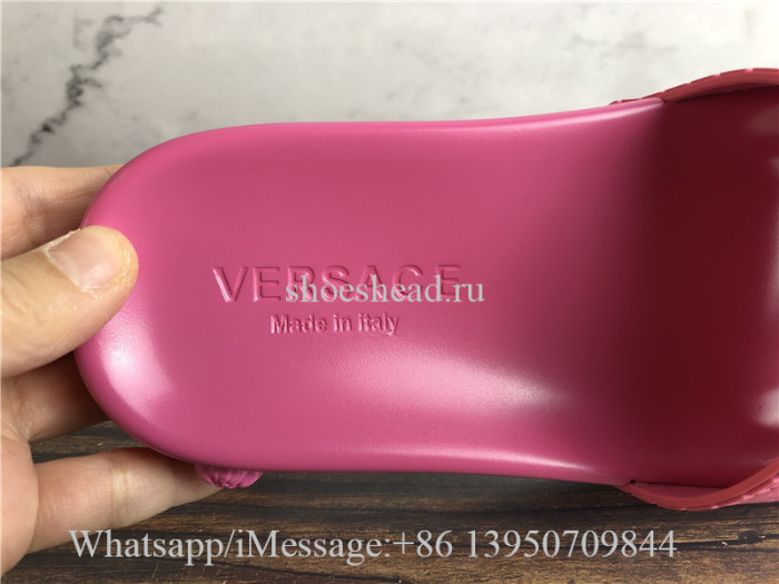 Versace Rubber Medusa Palazzo Slide Pink