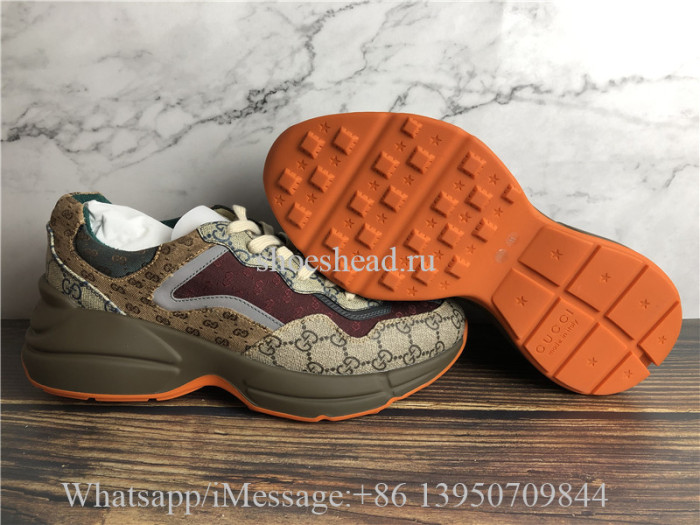 Super Quality Gucci GG Rhyton Vintage Brown Ebony Sneaker