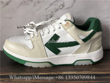 Off White White & Green Out Office Sneakers