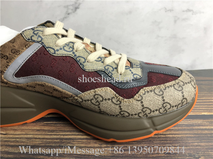 Super Quality Gucci GG Rhyton Vintage Brown Ebony Sneaker