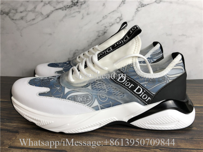 Dior D-Connect Sneaker Indigo Blue Dior Palms Printed