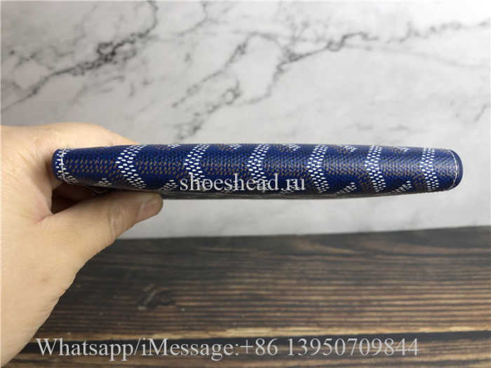Goyard Passport CardHolder Coated Canvas Blue