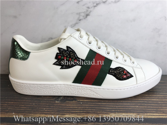Super Quality Gucci Ace Embroidered Sneaker With Crystal Embroidered Arrow Appliqués