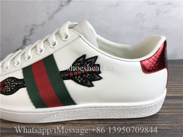 Super Quality Gucci Ace Embroidered Sneaker With Crystal Embroidered Arrow Appliqués