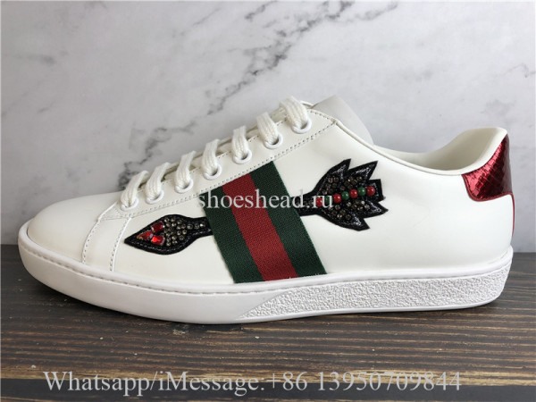 Super Quality Gucci Ace Embroidered Sneaker With Crystal Embroidered Arrow Appliqués