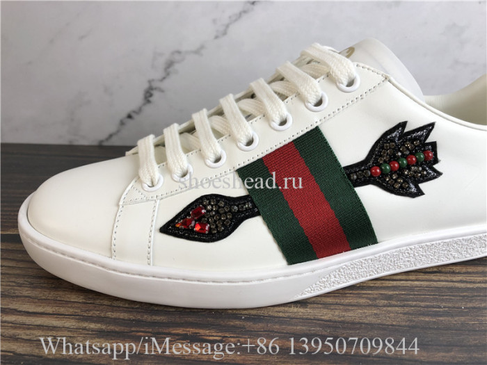 Super Quality Gucci Ace Embroidered Sneaker With Crystal Embroidered Arrow Appliqués