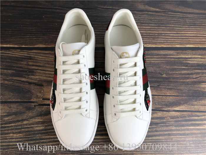 Super Quality Gucci Ace Embroidered Sneaker With Crystal Embroidered Arrow Appliqués