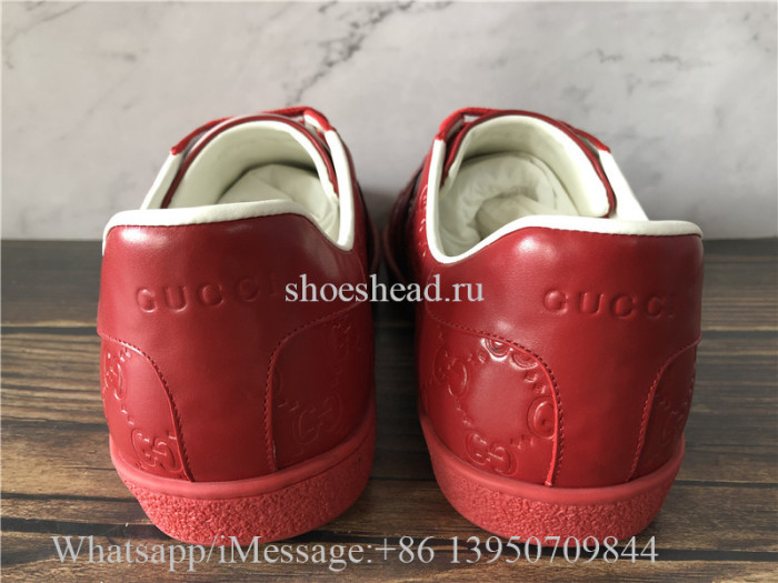 Super Quality Gucci Ace Embroidered Sneaker Red