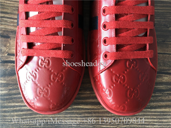 Super Quality Gucci Ace Embroidered Sneaker Red