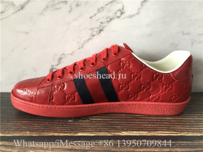 Super Quality Gucci Ace Embroidered Sneaker Red
