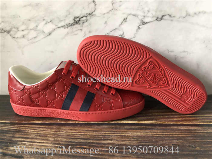 Super Quality Gucci Ace Embroidered Sneaker Red