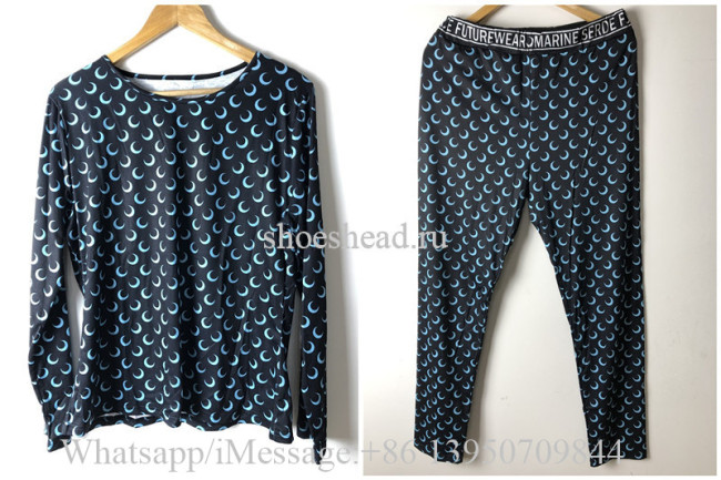 Marine Serre Bodysuit Set Black Blue