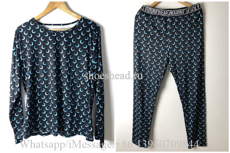 Marine Serre Bodysuit Set Black Blue