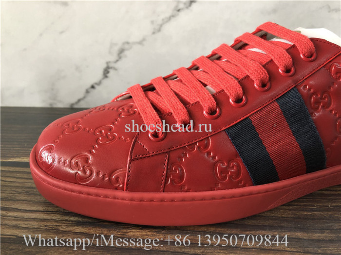 Super Quality Gucci Ace Embroidered Sneaker Red