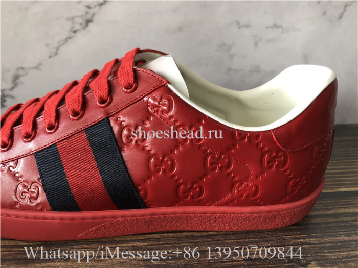 Super Quality Gucci Ace Embroidered Sneaker Red