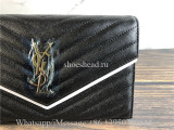 Original Saint Laurent Medium Matelasse Leather Wallet On Chain Bag