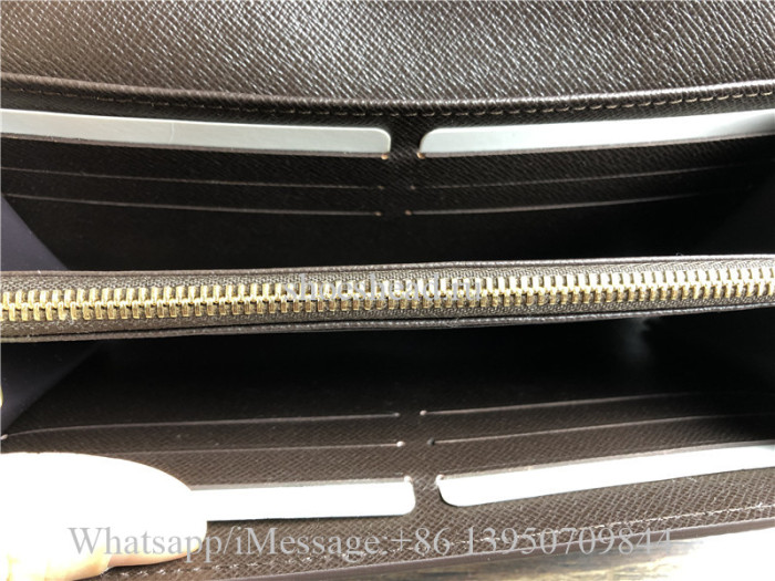 Original Louis Vuitton Sarah Wallet Damier Ebene Brown N63209