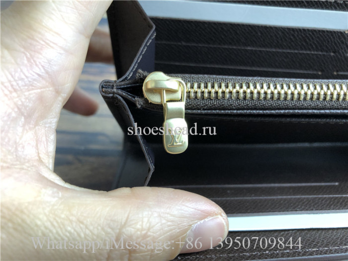 Original Louis Vuitton Sarah Wallet Damier Ebene Brown N63209
