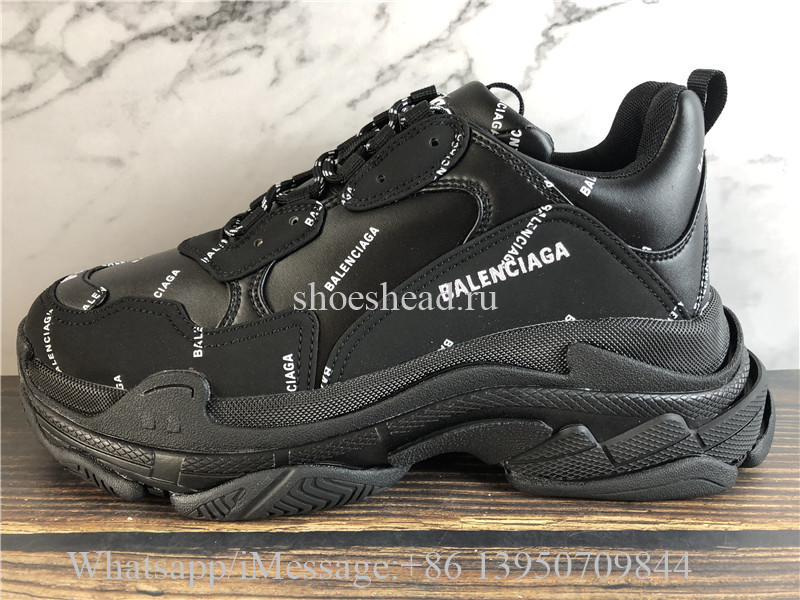 Balenciaga Triple S Sneaker In Black And White Double