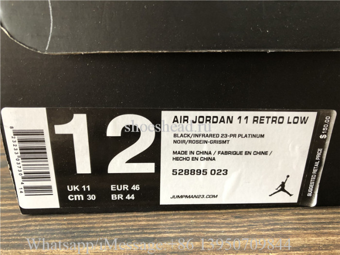 Air Jordan 11 Retro Low Black Infrared 23