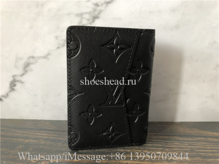 Original Louis Vuitton Black Monogram Shadow Pocket Organizer Wallet M62899