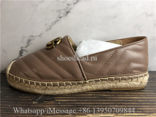 Gucci Leather espadrille with Double G Shoes Brown