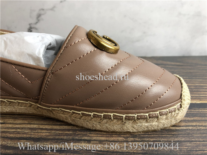 Gucci Leather espadrille with Double G Shoes Brown