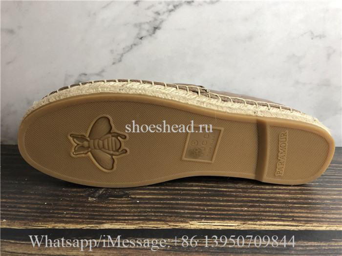 Gucci Leather espadrille with Double G Shoes Brown