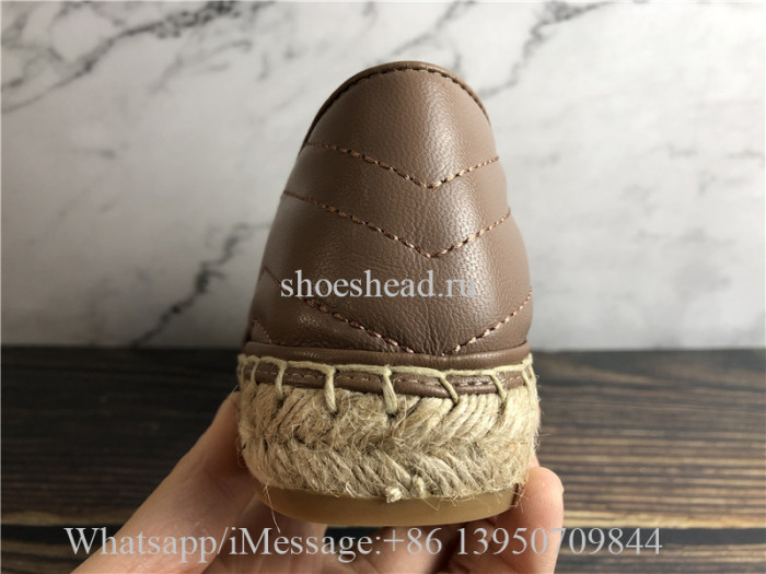 Gucci Leather espadrille with Double G Shoes Brown
