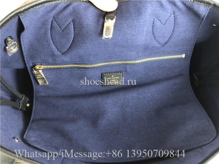 Original Louis Vuitton Neverfull MM Monogram Empreinte Leather Black Bag M45685