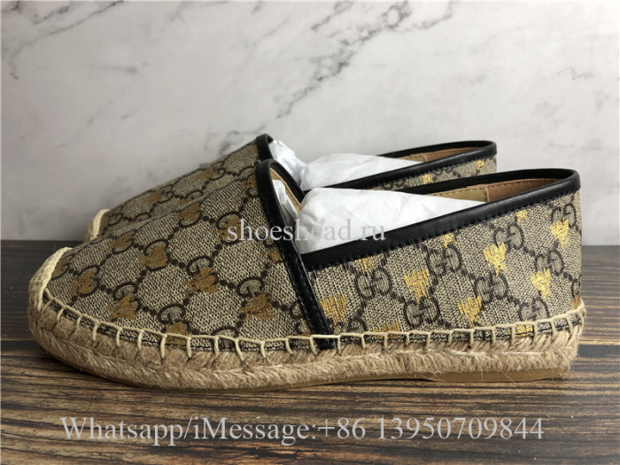Gucci GG Supreme Bees Espadrille Shoes