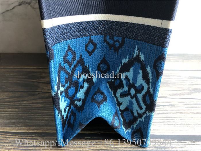 Original Dior Book Tote Blue Dior Palms Embroidery Bag