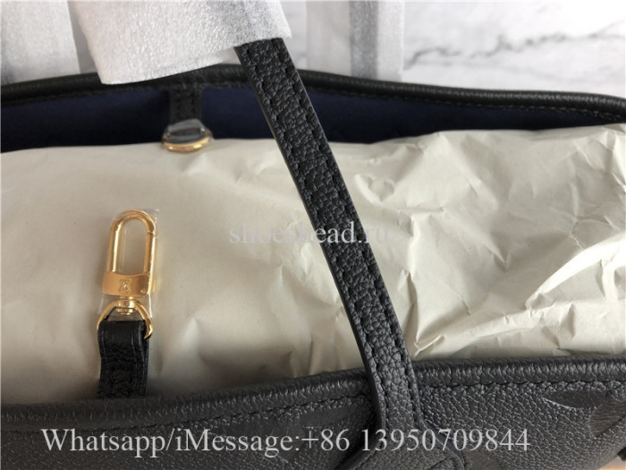 Original Louis Vuitton Neverfull MM Monogram Empreinte Leather Black Bag M45685