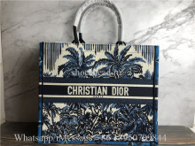 Original Dior Book Tote Blue Dior Palms Embroidery Bag