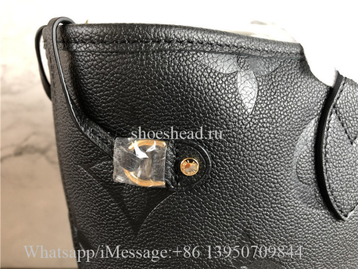 Original Louis Vuitton Neverfull MM Monogram Empreinte Leather Black Bag M45685