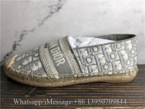 Dior Granville Espadrille Gray Dior Oblique Embroidered Shoes