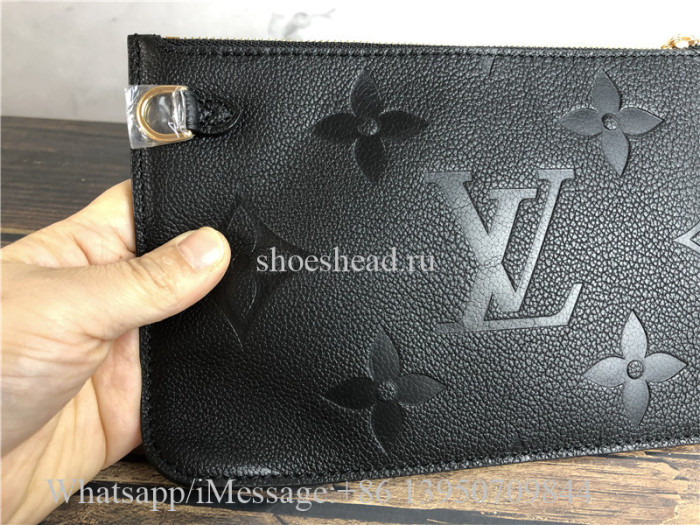 Original Louis Vuitton Neverfull MM Monogram Empreinte Leather Black Bag M45685