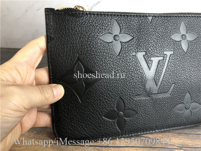 Original Louis Vuitton Neverfull MM Monogram Empreinte Leather Black Bag M45685