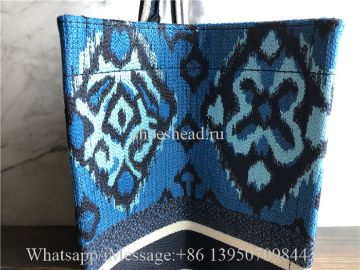 Original Dior Book Tote Blue Dior Palms Embroidery Bag