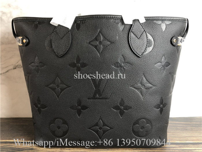 Original Louis Vuitton Neverfull MM Monogram Empreinte Leather Black Bag M45685