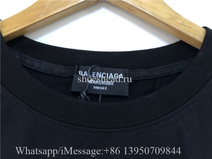 Balenciaga Black Drip Peace Large Fit T-Shirt
