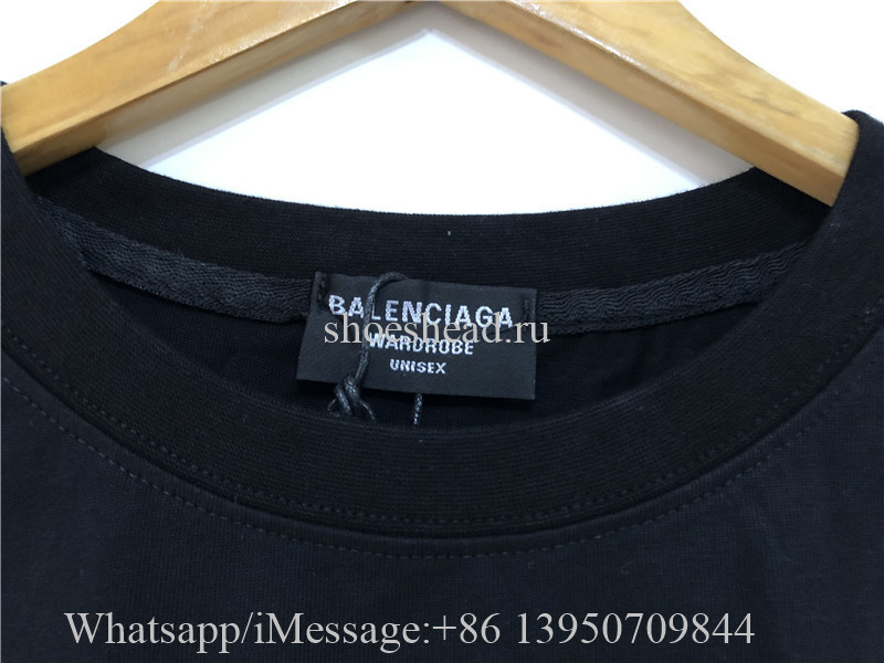 Balenciaga Black Drip Peace Large Fit T-Shirt