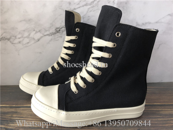 Rick Owens RO High Top Sneakers Canvas Black White